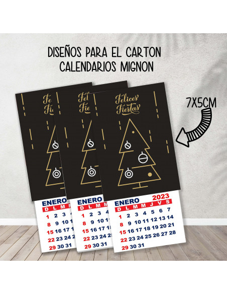 CARTONES CALENDARIOS MIGNON NAVIDAD