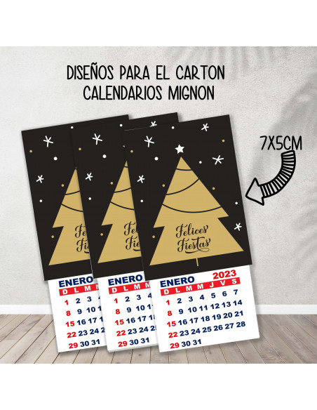 CARTONES CALENDARIOS MIGNON NAVIDAD