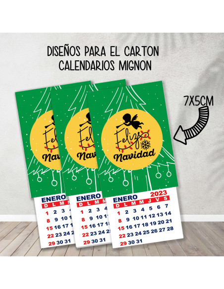 CARTONES CALENDARIOS MIGNON NAVIDAD
