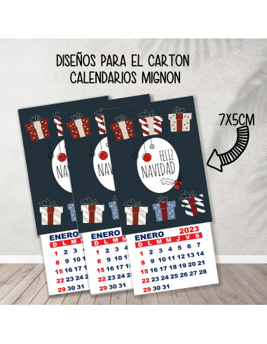 CARTONES CALENDARIOS MIGNON NAVIDAD