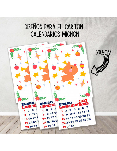 CARTONES CALENDARIOS MIGNON NAVIDAD