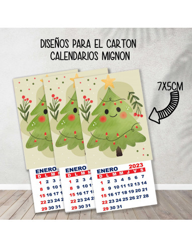 CARTONES CALENDARIOS MIGNON NAVIDAD