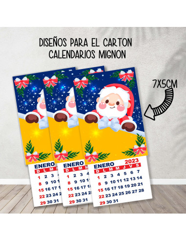CARTONES CALENDARIOS MIGNON NAVIDAD