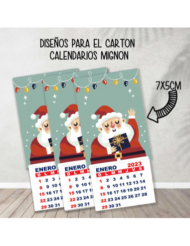 CARTONES CALENDARIOS MIGNON NAVIDAD