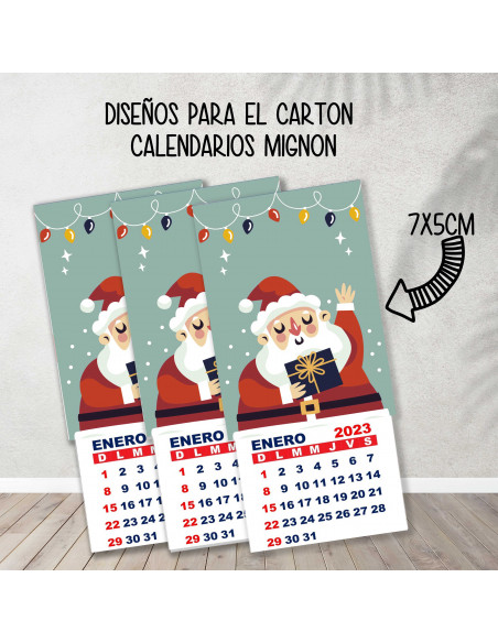 CARTONES CALENDARIOS MIGNON NAVIDAD
