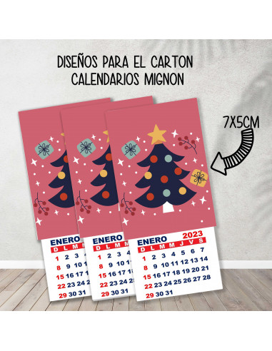 CARTONES CALENDARIOS MIGNON NAVIDAD