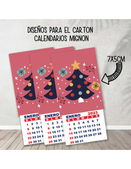 CARTONES CALENDARIOS MIGNON NAVIDAD