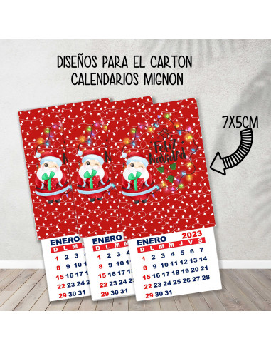 CARTONES CALENDARIOS MIGNON NAVIDAD 2