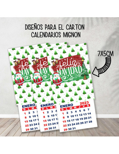 CARTONES CALENDARIOS MIGNON NAVIDAD 2