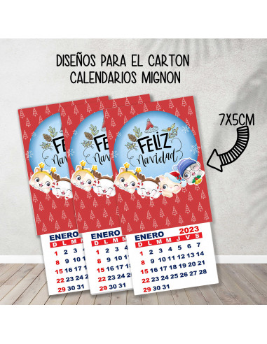 CARTONES CALENDARIOS MIGNON NAVIDAD 2