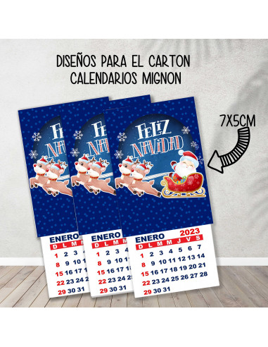 CARTONES CALENDARIOS MIGNON NAVIDAD 2