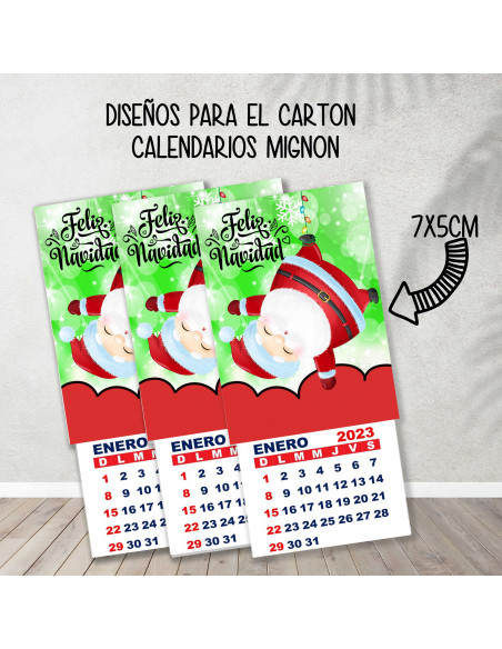 CARTONES CALENDARIOS MIGNON NAVIDAD 2