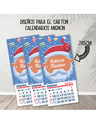 CARTONES CALENDARIOS MIGNON NAVIDAD 3