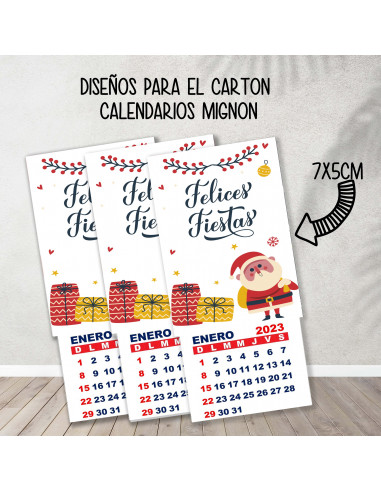 CARTONES CALENDARIOS MIGNON NAVIDAD 3