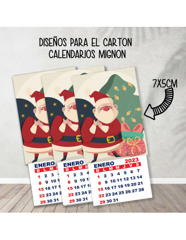 CARTONES CALENDARIOS MIGNON NAVIDAD 3