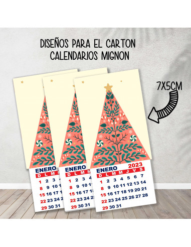 CARTONES CALENDARIOS MIGNON NAVIDAD 3