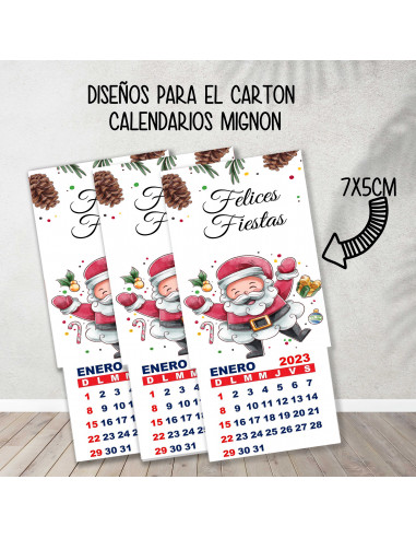 CARTONES CALENDARIOS MIGNON NAVIDAD 3