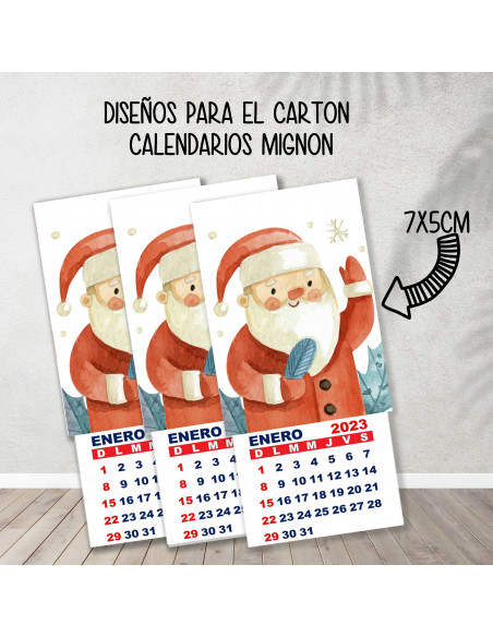 CARTONES CALENDARIOS MIGNON NAVIDAD 3