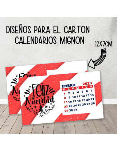 CARTON PARA CALENDARIO MIGNON NAVIDAD