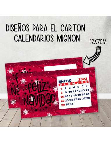 CARTON PARA CALENDARIO MIGNON NAVIDAD