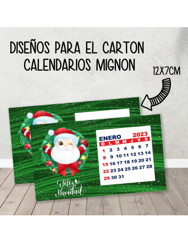 CARTON PARA CALENDARIO MIGNON NAVIDAD