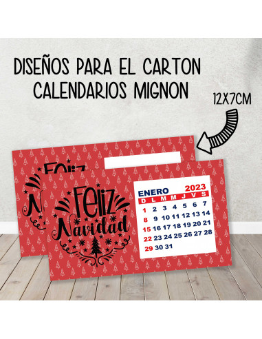 CARTON PARA CALENDARIO MIGNON NAVIDAD