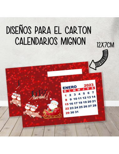 CARTON PARA CALENDARIO MIGNON NAVIDAD