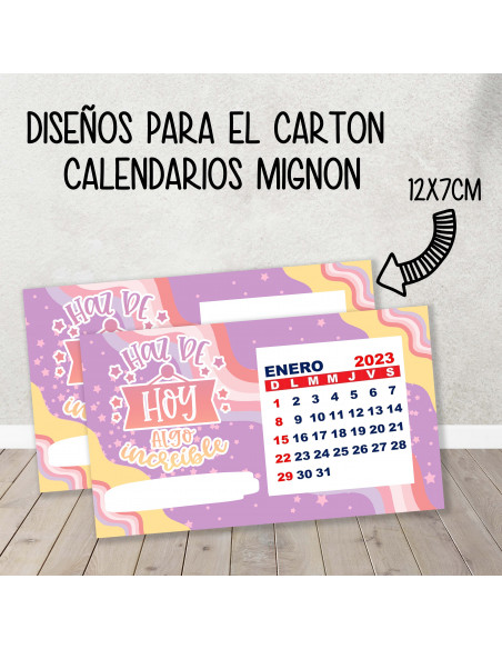 CARTON PARA CALENDARIO MIGNON FRASES