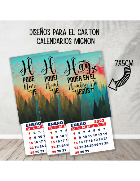 CARTONES CALENDARIOS MIGNON RELIGIOSOS