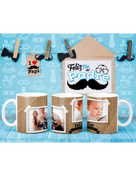 TAZAS CON FOTO DÍA DEL PADRE