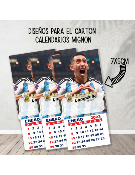 Cartones para calendario mignon Argentina Campeón 2022