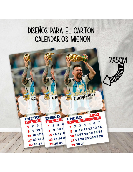 Cartones para calendario mignon Argentina Campeón 2022