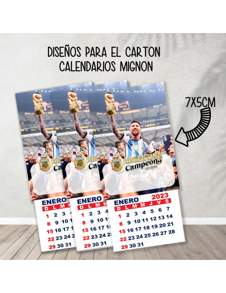 Cartones para calendario mignon Argentina Campeón 2022