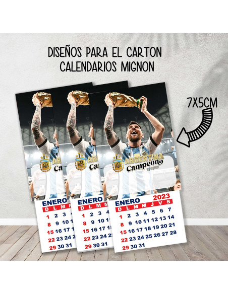 Cartones para calendario mignon Argentina Campeón 2022