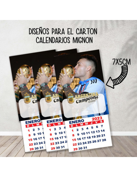 Cartones para calendario mignon Argentina Campeón 2022