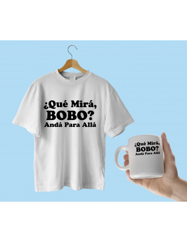 Remera taza que mira bobo Remera taza que mira bobo