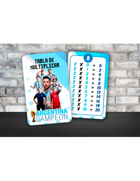 TABLA DE MULTIPLICAR Y ABECEDARIO ARGENTINA CAMPEON
