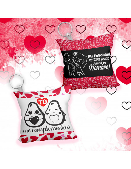 Llavero almohadita SAN VALENTIN AMOR - PACK 2