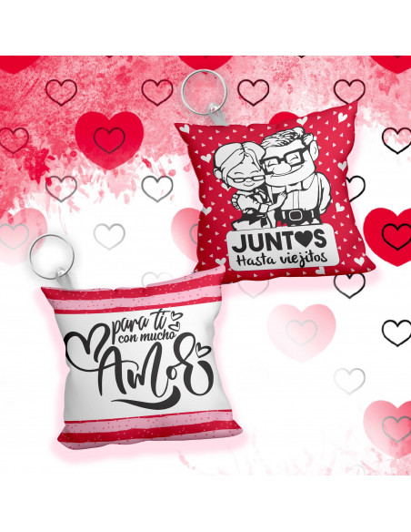 Llavero almohadita SAN VALENTIN AMOR - PACK 2