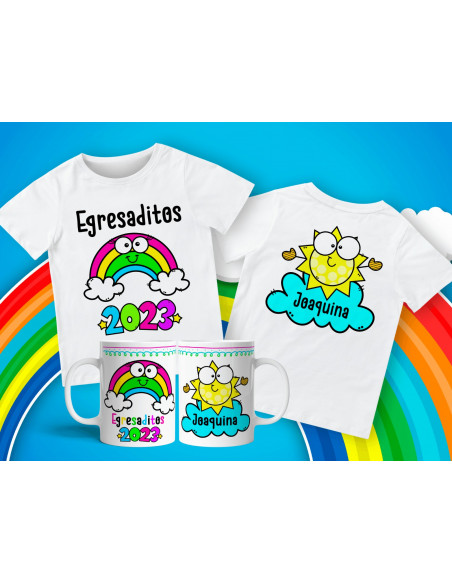 Remera + Taza Egresaditos Arcoíris