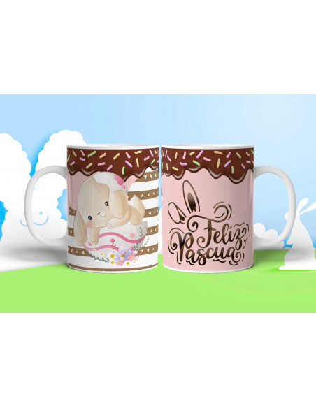 TAZA +BOLSITAS PASCUA DULCE DIBUJITOS