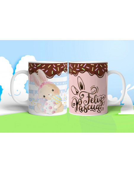 TAZA +BOLSITAS PASCUA DULCE DIBUJITOS