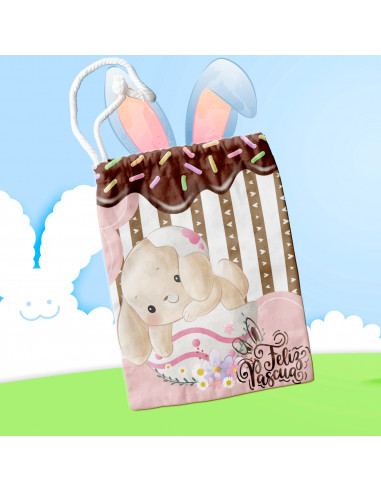 TAZA +BOLSITAS PASCUA DULCE DIBUJITOS