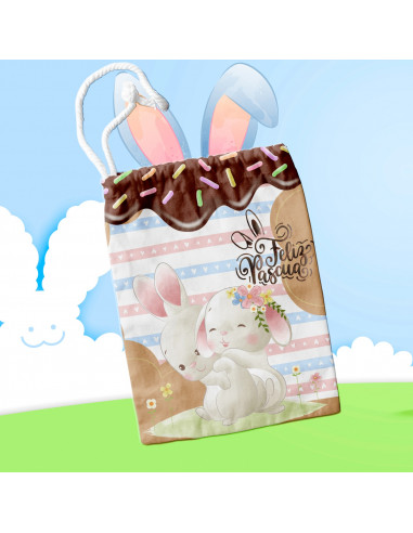 TAZA +BOLSITAS PASCUA DULCE DIBUJITOS