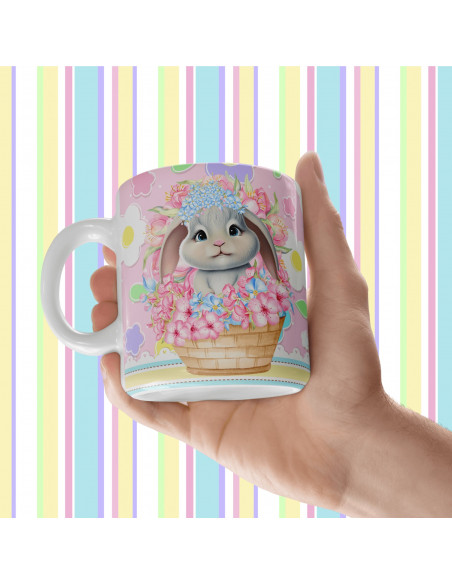 TAZA +BOLSITAS PASCUA DULCE DIBUJITOS PASTELES