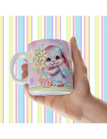 TAZA +BOLSITAS PASCUA DULCE DIBUJITOS PASTELES