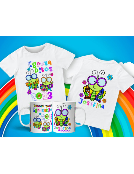 Remera + Taza Egresaditos Mariposa