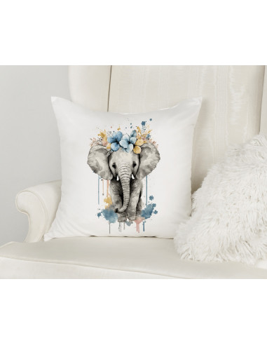 Almohadones Animales Floreados Acuarela