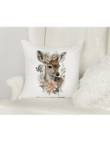 Almohadones Animales Floreados Acuarela