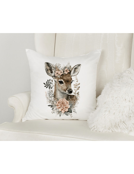 Almohadones Animales Floreados Acuarela